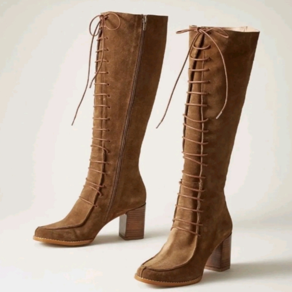 Sundance NWOT Sherwood Heeled lace up boots size 37 US 7